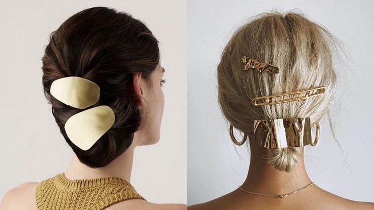 Coiffure pince à cheveux avec barrettes