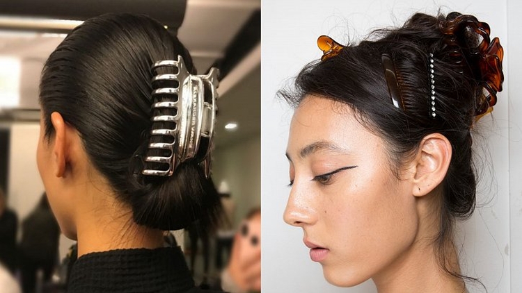Coiffure pince à cheveux avec barrettes