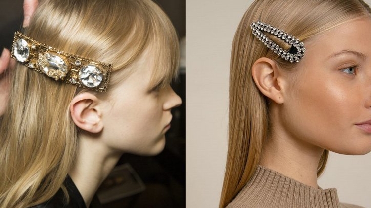 Coiffure pince à cheveux avec barrettes