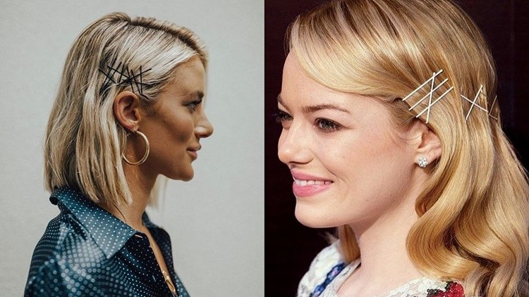 Coiffure pince à cheveux avec barrettes