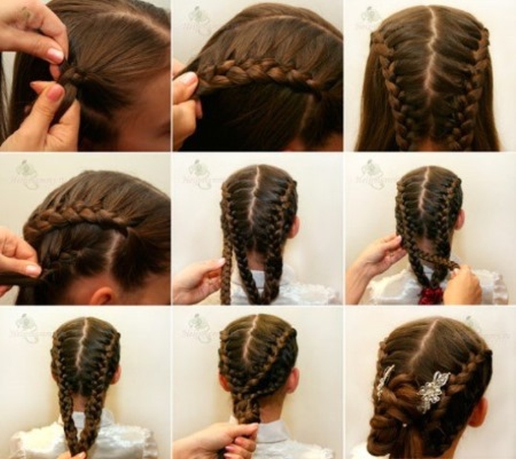 Tresses françaises pour filles avec photos étape par étape