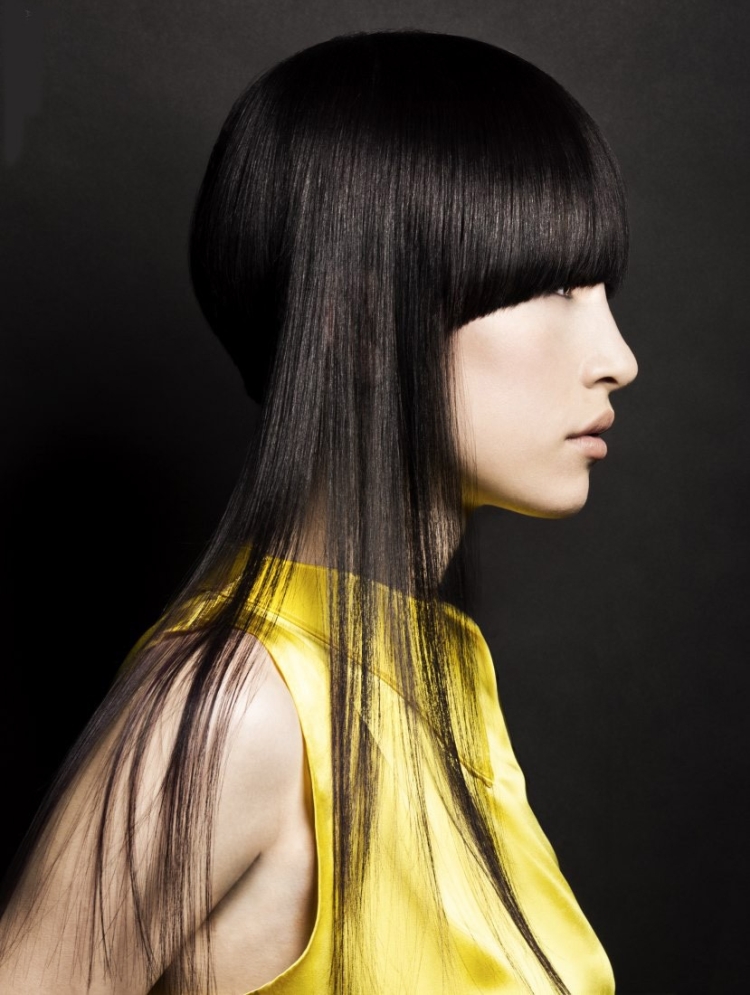 Coupes de cheveux asymétriques pour cheveux longs