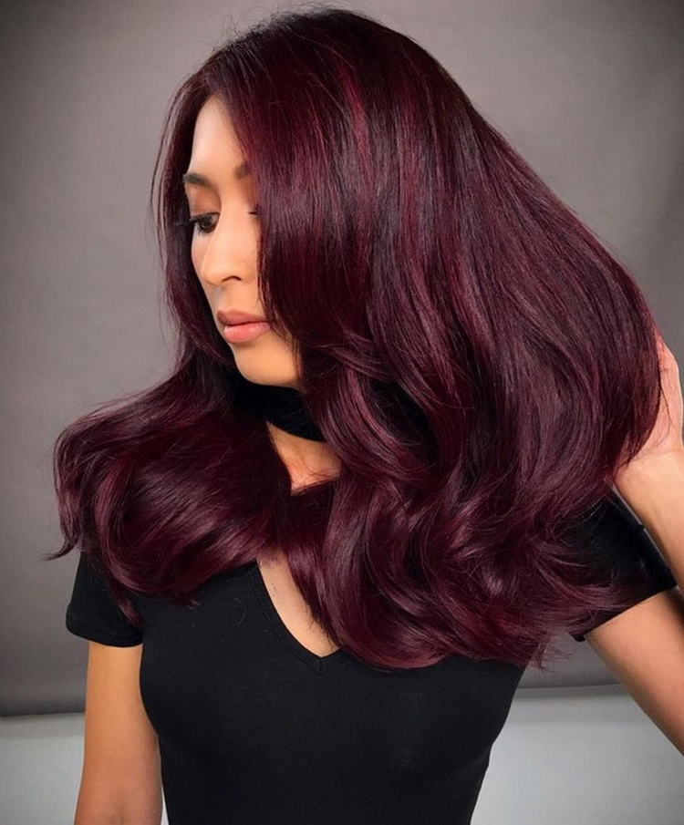 couleur de cheveux bordeaux