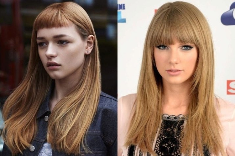 Coupe de cheveux pour cheveux longs avec une frange