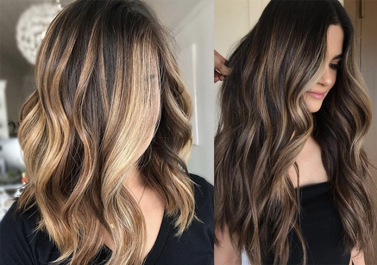 Coloration complexe des cheveux pour les brunes photo
