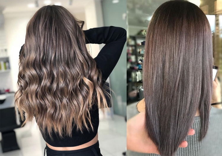Coloration complexe des cheveux pour les brunes photo