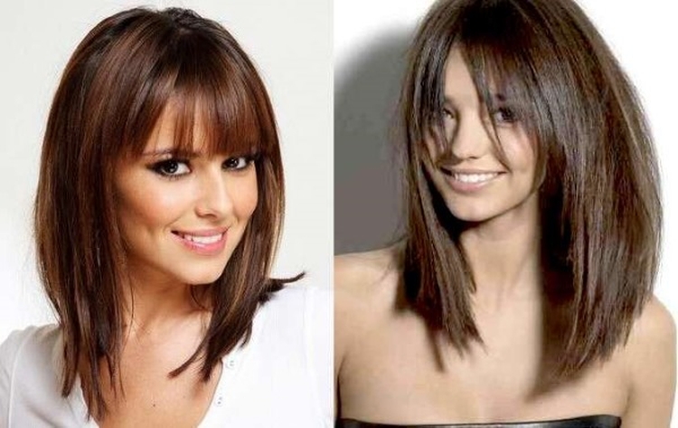Coupe de cheveux pour cheveux mi-longs avec frange