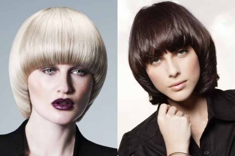 Coupe de cheveux pour cheveux courts avec une frange