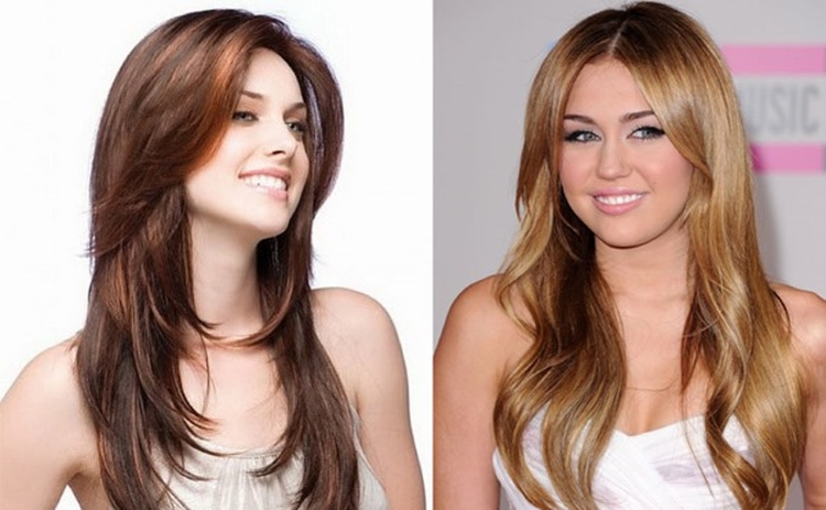 Coupe de cheveux pour cheveux longs avec une frange