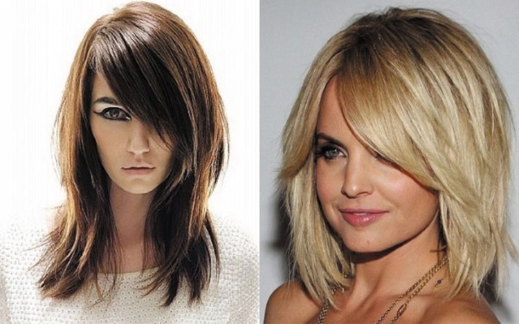 Coupe de cheveux pour cheveux mi-longs avec frange