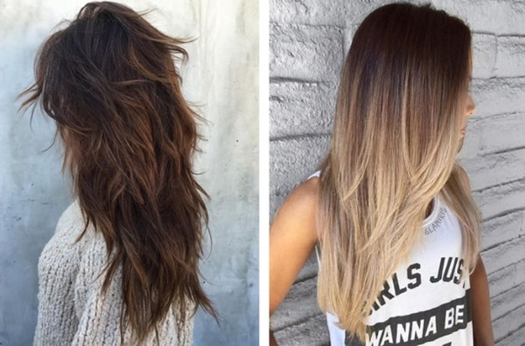 Coupe de cheveux pour cheveux longs avec une frange