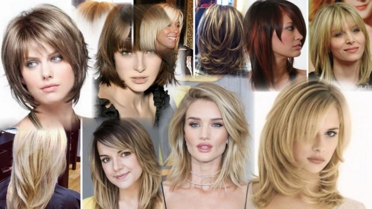 Coupe de cheveux pour cheveux mi-longs avec frange