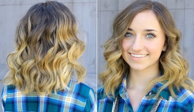Coiffure avec boucles pour cheveux mi-longs