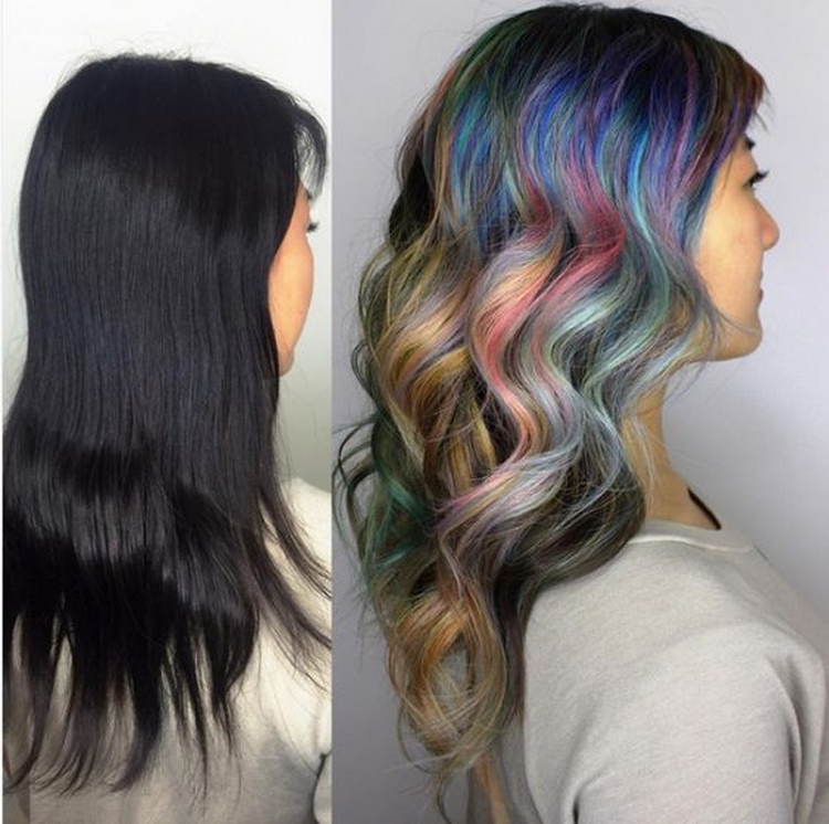 Coloration complexe des cheveux pour les brunes photo