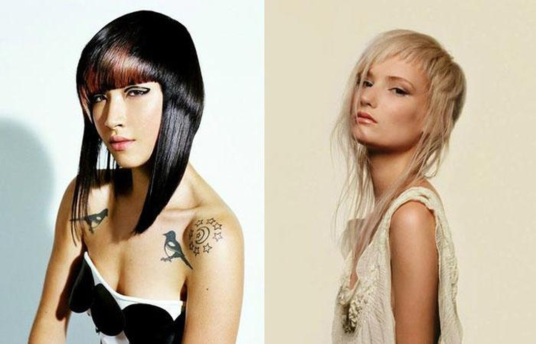 Coupes de cheveux asymétriques pour cheveux longs
