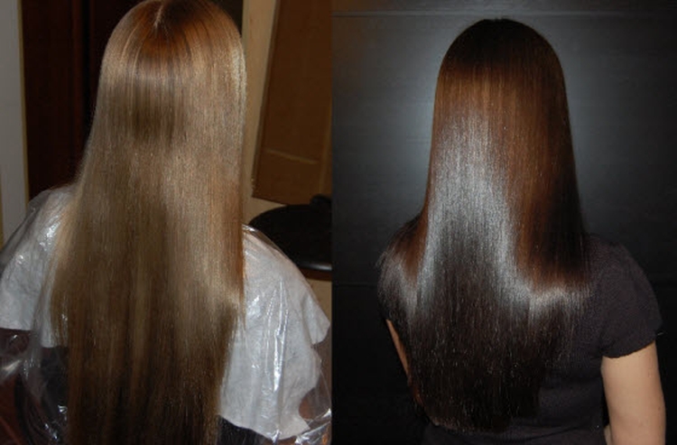 Coloration complexe des cheveux pour les brunes photo