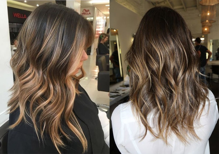 Coloration complexe des cheveux pour les brunes photo