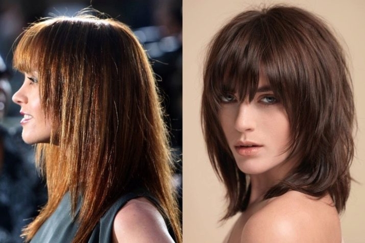 Coupe de cheveux pour cheveux longs avec une frange