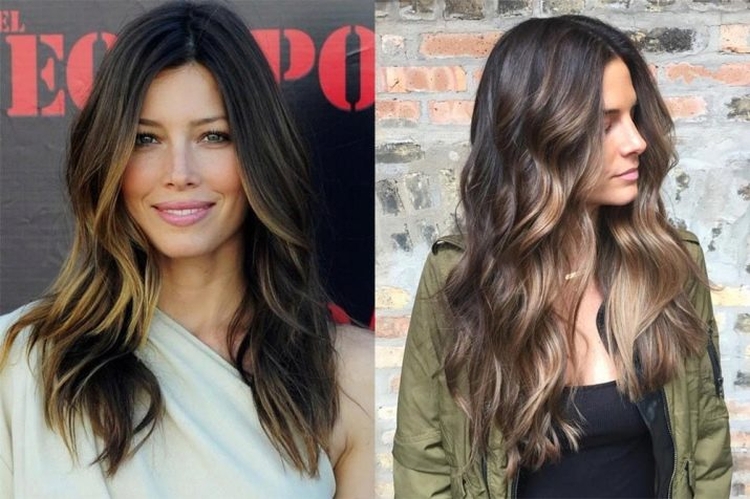 Coloration complexe des cheveux pour les brunes photo