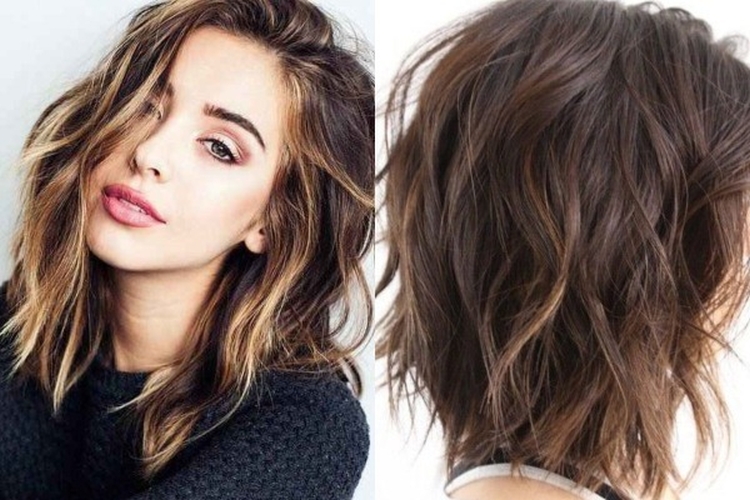 Coupe de cheveux pour cheveux mi-longs sans frange