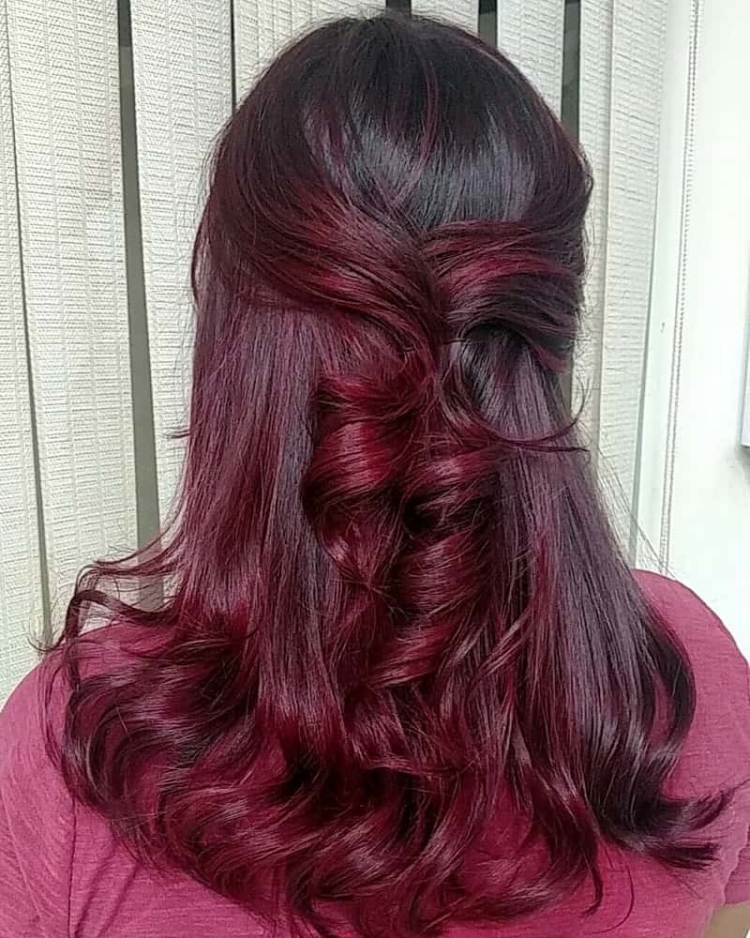 couleur de cheveux bordeaux