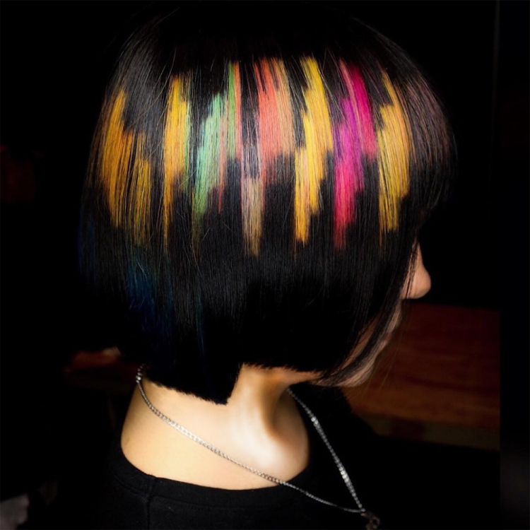 Coloration pour photo cheveux noirs courts