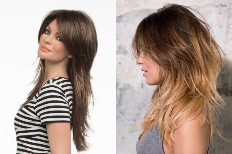 Coupes de cheveux asymétriques pour cheveux longs