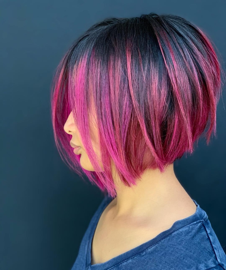 Mèches colorées pour cheveux courts