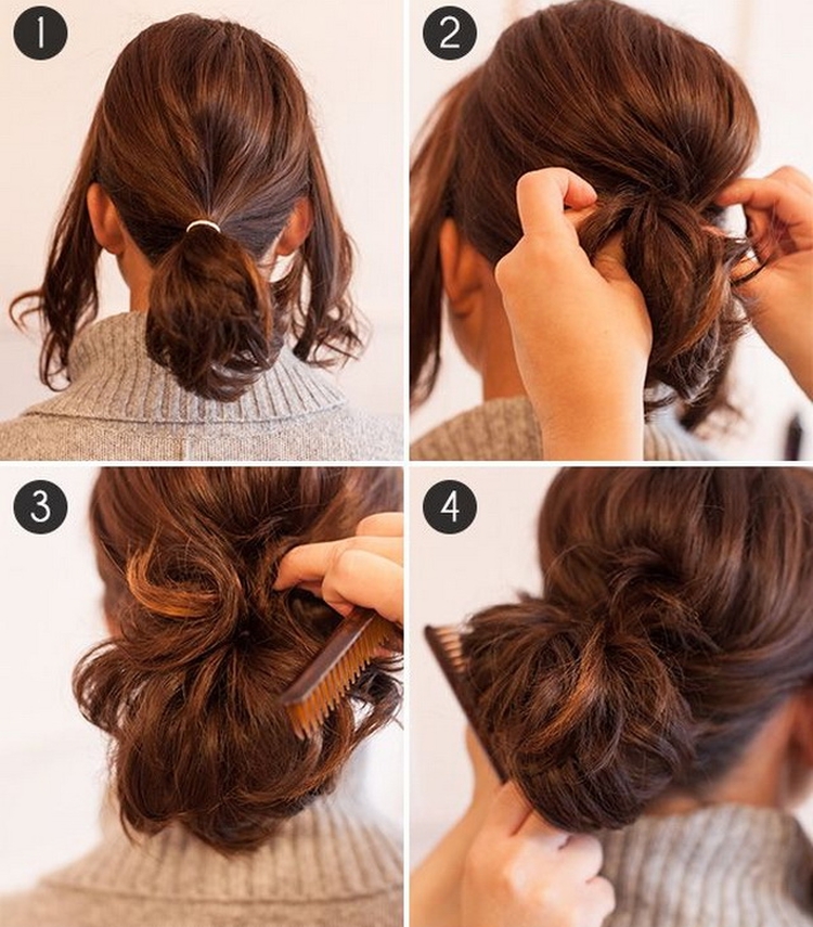 Coiffage du soir pour cheveux courts