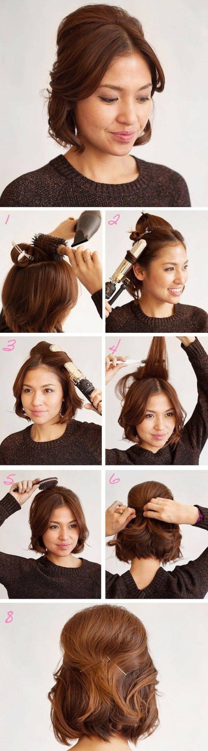 Coiffage du soir pour cheveux courts