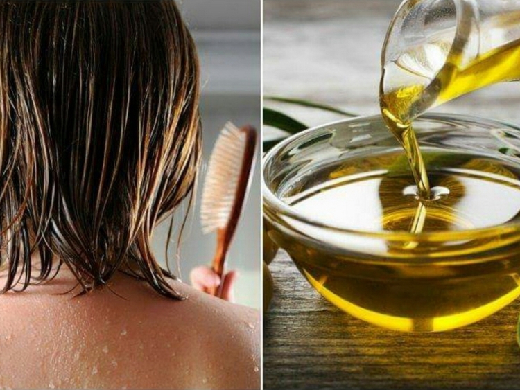 Application d'huile d'olive pour les cheveux