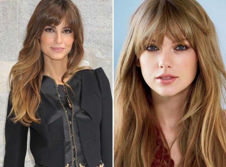 Coupe de cheveux pour cheveux longs avec une frange