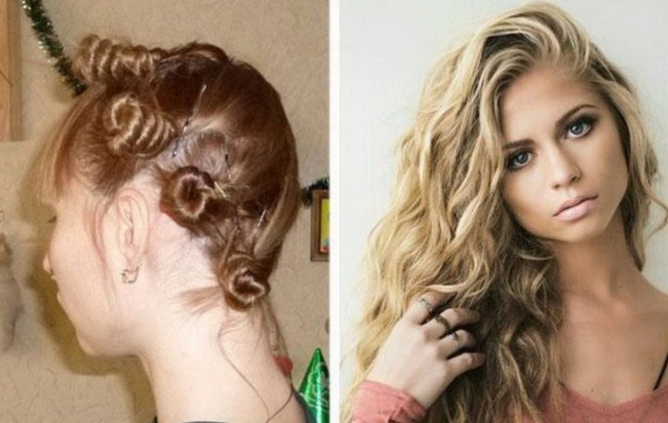 Coiffure avec boucles pour cheveux mi-longs