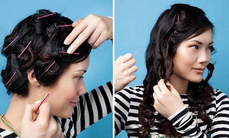 Coiffure avec boucles pour cheveux mi-longs