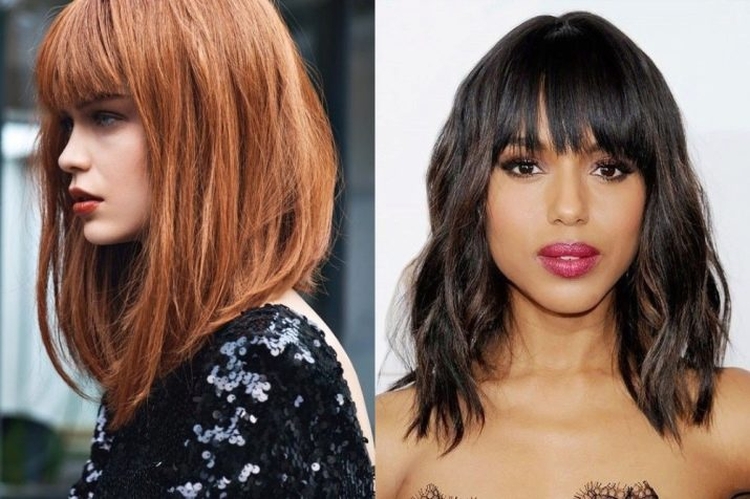 Coupe de cheveux pour cheveux longs avec une frange