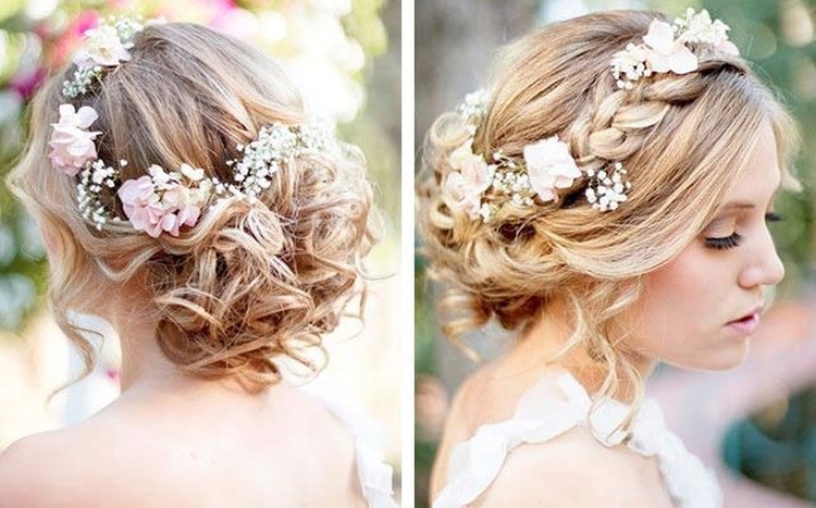 Coiffures de mariage pour cheveux mi-longs avec un voile avec une frange