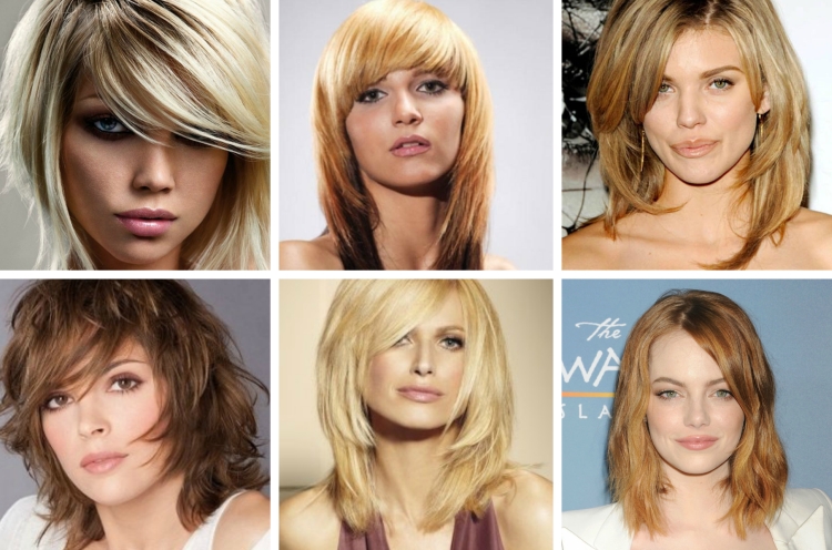 Coupe de cheveux pour cheveux mi-longs avec frange