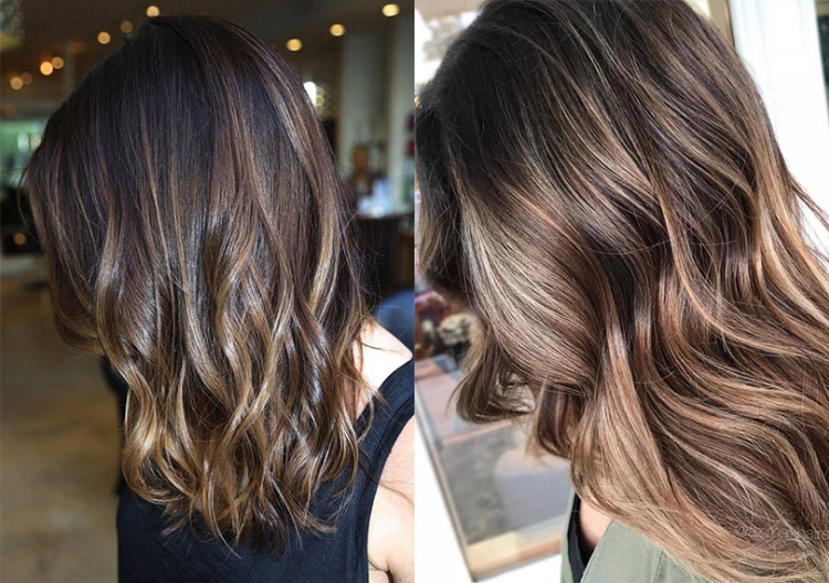 Coloration complexe des cheveux pour les brunes photo