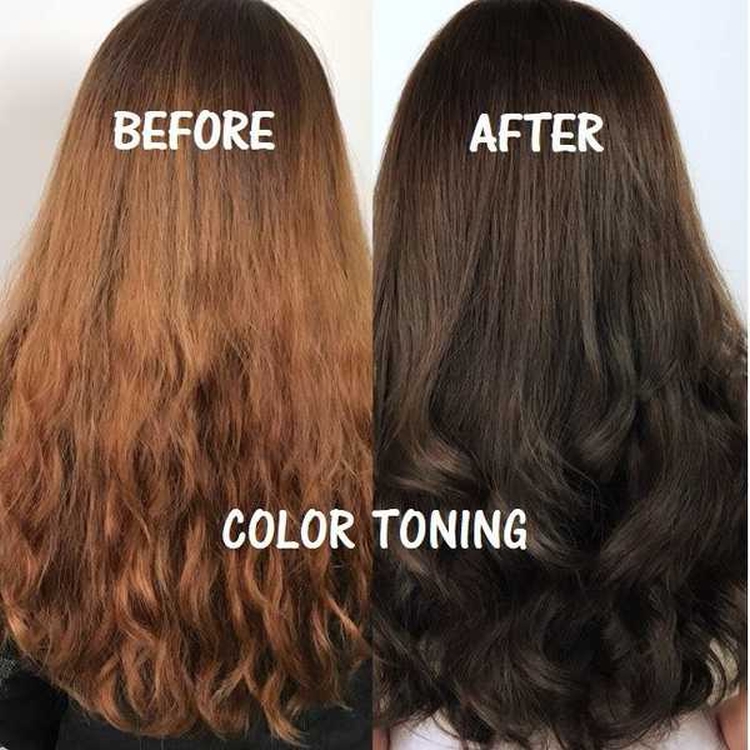 Tonification des cheveux photos avant et après