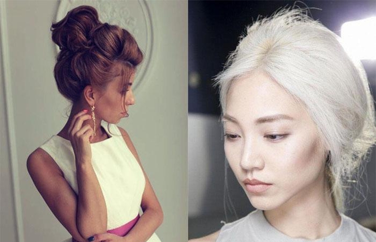 Coiffures hautes pour cheveux mi-longs
