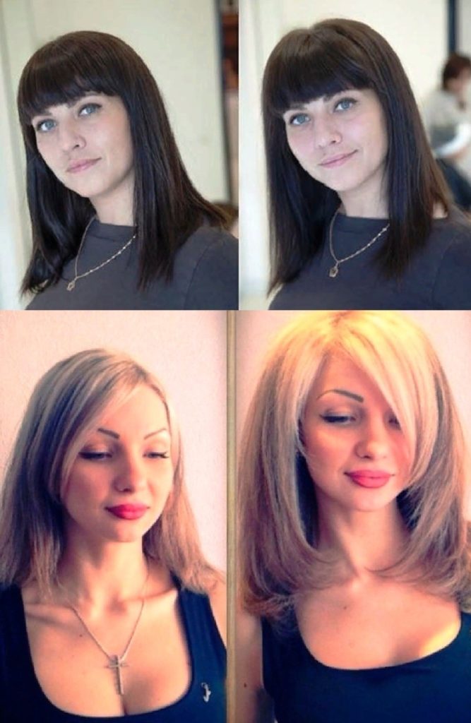 Chimie légère pour une photo de cheveux moyens