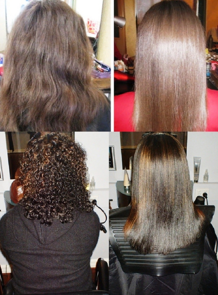 Chimie légère pour une photo de cheveux moyens