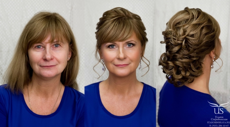 Coiffures pour la mère de la mariée pour cheveux mi-longs