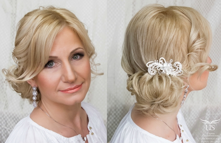 Coiffures pour la mère de la mariée pour cheveux mi-longs
