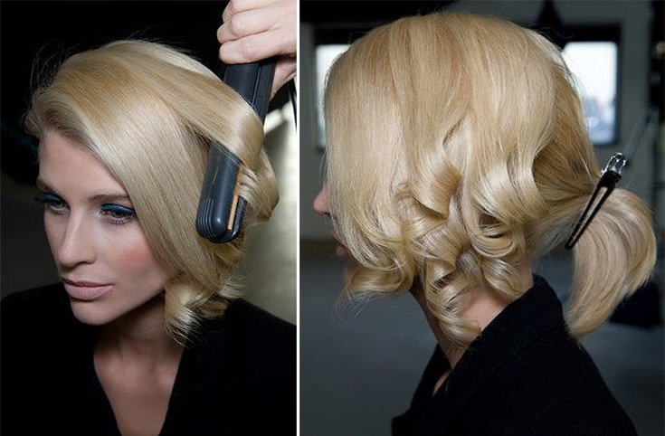 Coiffures latérales avec des boucles