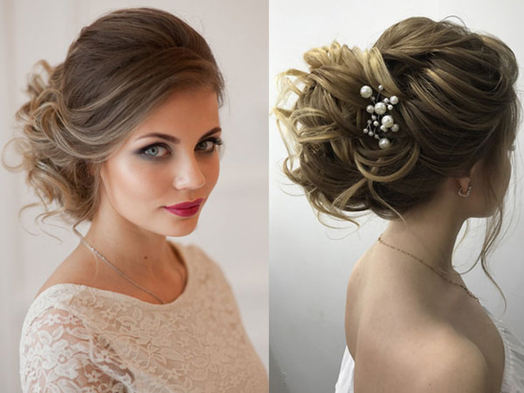 Coiffures latérales avec des boucles