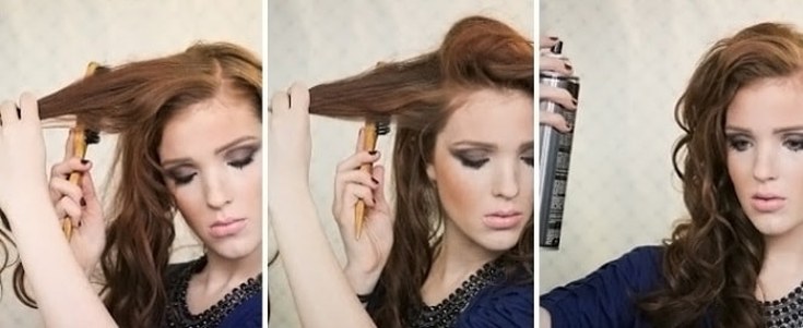 Coiffures latérales avec des boucles