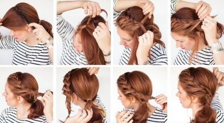 Coiffures latérales avec des boucles